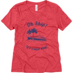 Ladies Relaxed Fit Super Soft Triblend V-Neck Tee