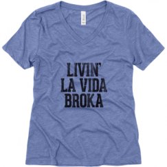 Ladies Relaxed Fit Super Soft Triblend V-Neck Tee