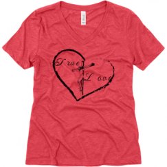 Ladies Relaxed Fit Super Soft Triblend V-Neck Tee