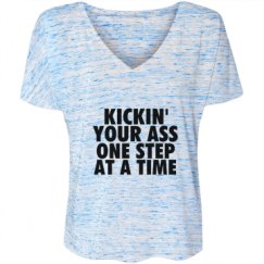 Ladies Flowy Slouchy V-Neck Tee