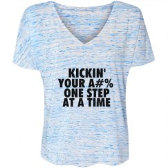 Ladies Flowy Slouchy V-Neck Tee