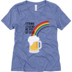 Ladies Relaxed Fit Super Soft Triblend V-Neck Tee