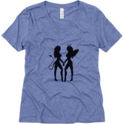 Ladies Relaxed Fit Super Soft Triblend V-Neck Tee