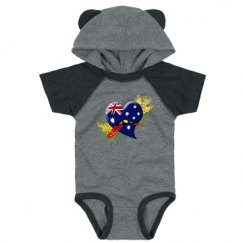 Infant Hooded Raglan Bodysuit with Ears