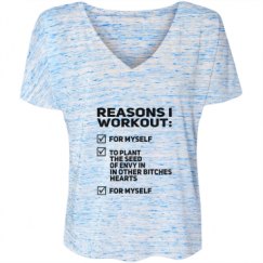 Ladies Flowy Slouchy V-Neck Tee