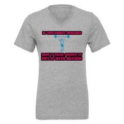 Unisex CVC Jersey V-Neck T-Shirt