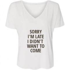 Ladies Flowy Slouchy V-Neck Tee