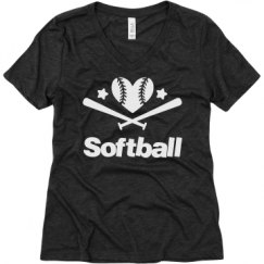 Ladies Relaxed Fit Super Soft Triblend V-Neck Tee