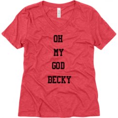 Ladies Relaxed Fit Super Soft Triblend V-Neck Tee