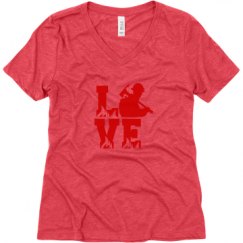 Ladies Relaxed Fit Super Soft Triblend V-Neck Tee