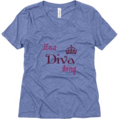 Ladies Relaxed Fit Super Soft Triblend V-Neck Tee