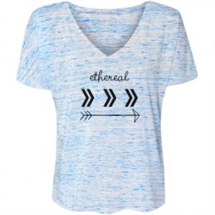 Ladies Flowy Slouchy V-Neck Tee