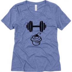 Ladies Relaxed Fit Super Soft Triblend V-Neck Tee