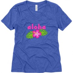 Ladies Relaxed Fit Super Soft Triblend V-Neck Tee