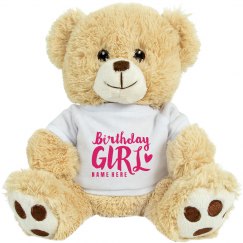 Custom Birthday Girl Bear