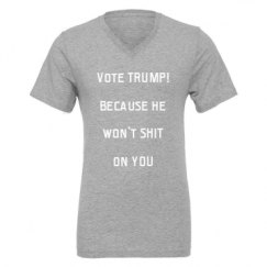 Unisex CVC Jersey V-Neck T-Shirt