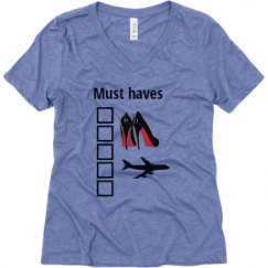 Ladies Relaxed Fit Super Soft Triblend V-Neck Tee