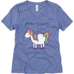 Ladies Relaxed Fit Super Soft Triblend V-Neck Tee