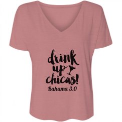 Ladies Flowy Slouchy V-Neck Tee