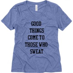 Ladies Relaxed Fit Super Soft Triblend V-Neck Tee