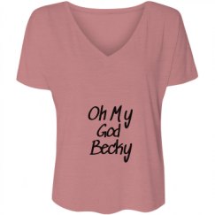 Ladies Flowy Slouchy V-Neck Tee