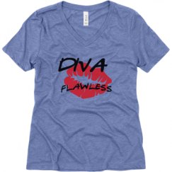 Ladies Relaxed Fit Super Soft Triblend V-Neck Tee