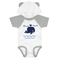 Infant Hooded Raglan Bodysuit with Ears