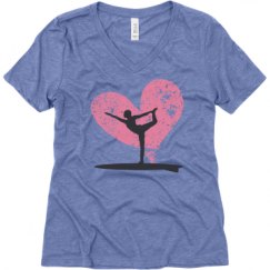 Ladies Relaxed Fit Super Soft Triblend V-Neck Tee