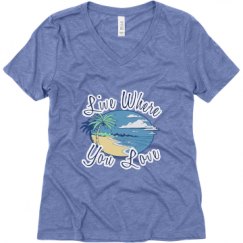 Ladies Relaxed Fit Super Soft Triblend V-Neck Tee