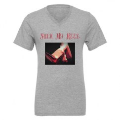 Unisex CVC Jersey V-Neck T-Shirt