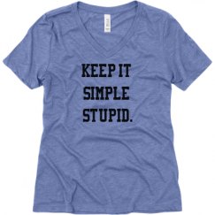 Ladies Relaxed Fit Super Soft Triblend V-Neck Tee