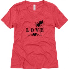 Ladies Relaxed Fit Super Soft Triblend V-Neck Tee
