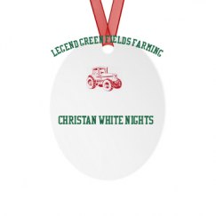 Metal Oval Christmas Ornament