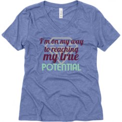 Ladies Relaxed Fit Super Soft Triblend V-Neck Tee