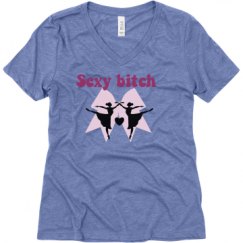 Ladies Relaxed Fit Super Soft Triblend V-Neck Tee