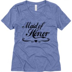 Ladies Relaxed Fit Super Soft Triblend V-Neck Tee
