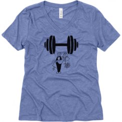 Ladies Relaxed Fit Super Soft Triblend V-Neck Tee