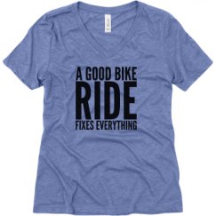 Ladies Relaxed Fit Super Soft Triblend V-Neck Tee