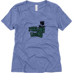 Ladies Relaxed Fit Super Soft Triblend V-Neck Tee