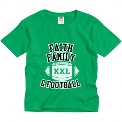 Faith Family Football Tee Youth
