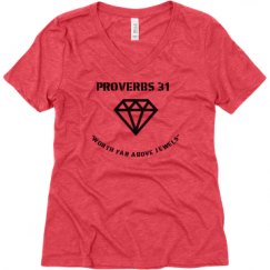 Ladies Relaxed Fit Super Soft Triblend V-Neck Tee