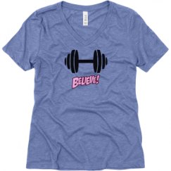 Ladies Relaxed Fit Super Soft Triblend V-Neck Tee