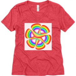 Ladies Relaxed Fit Super Soft Triblend V-Neck Tee