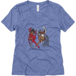 Ladies Relaxed Fit Super Soft Triblend V-Neck Tee