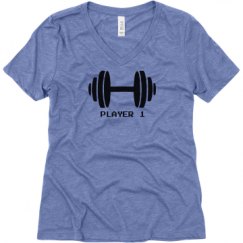 Ladies Relaxed Fit Super Soft Triblend V-Neck Tee