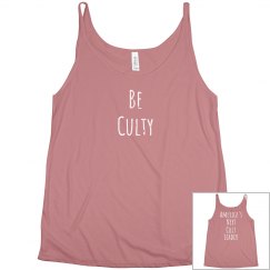 Olive Be Culty Tank - distressed
