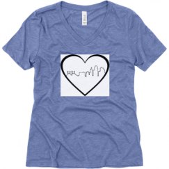 Ladies Relaxed Fit Super Soft Triblend V-Neck Tee