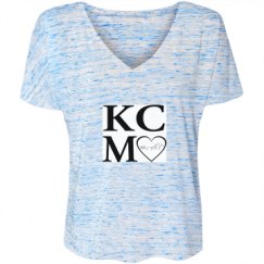 Ladies Flowy Slouchy V-Neck Tee