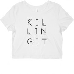 Ladies Slim Fit Crop Top Tee