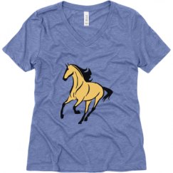 Ladies Relaxed Fit Super Soft Triblend V-Neck Tee